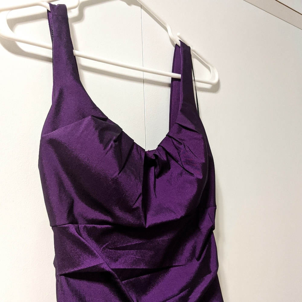 Purple Ruched Bodycon Dress - Picture 3 of 6